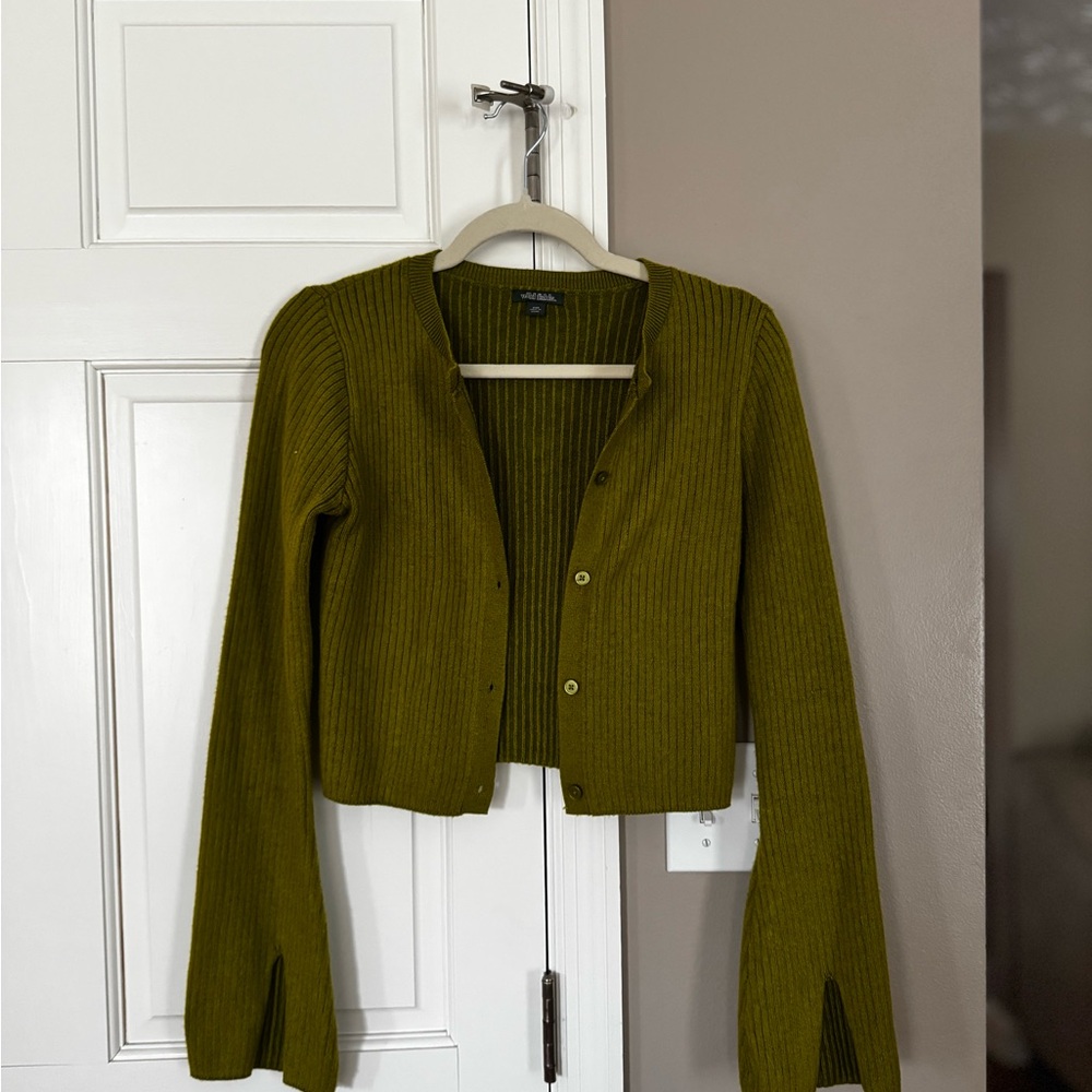 Wild Fable Olive Button-Up Cardigan
